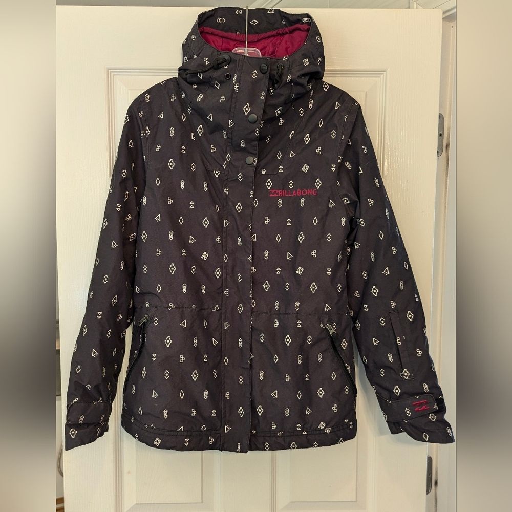 Billabong women's waterproof 10k insulated hooded Ski full zip Jacket Coat sz S